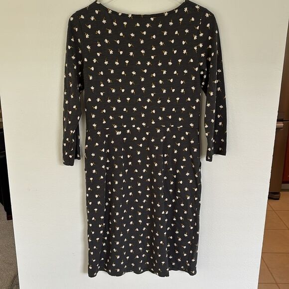 Boden Penny Jersey Dress Gray Floral Print 3/4 Sleeves Size 6P - Picture 8 of 11